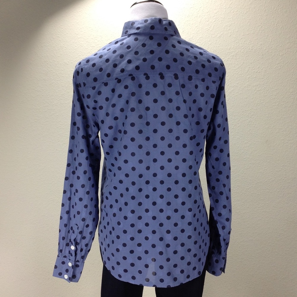 J. Crew Factory Blue & Black Polka Dot Tunic - Picture 7 of 7